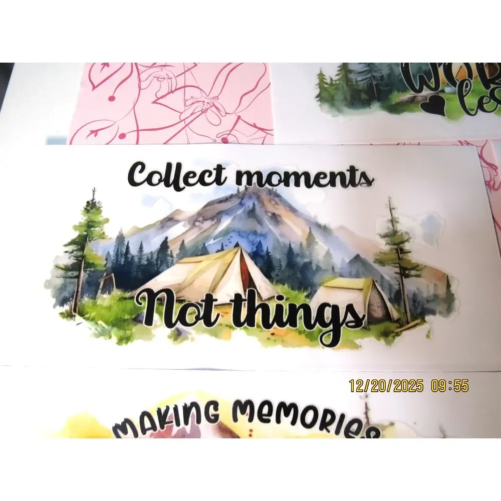 Mixed Lot of 5 Camping Theme Wraps for Water Bottles